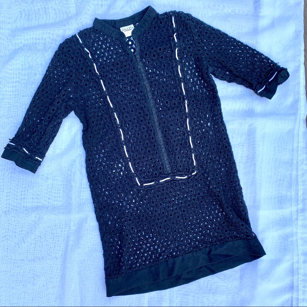 Island Shop - black eyelet tunic